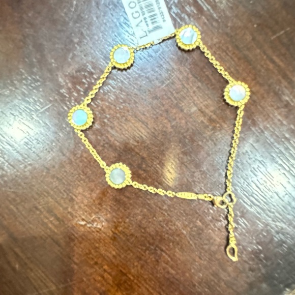 LAGOS Caviar 18K  Yellow Gold Covet Mother Of Pearl Five Station Bracelet - Picture 4 of 15
